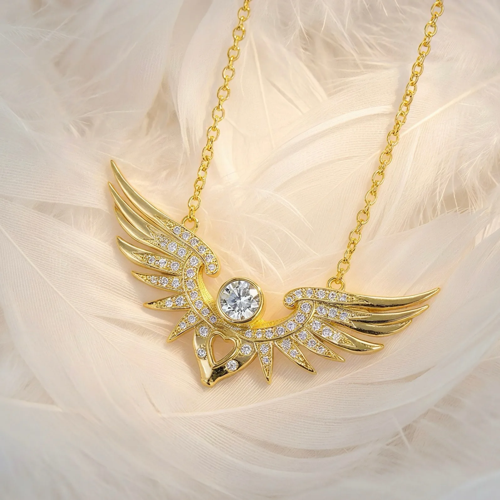 Ormiro Winged Heart Necklace